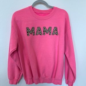 Leopard and pink Mama sweatshirt